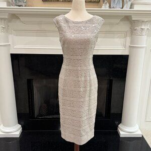Vince Camuto Champagne Lace Sequin Sheath Dress – Women’s Size 4